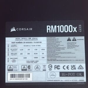 Corsair RM1000x shift power supply